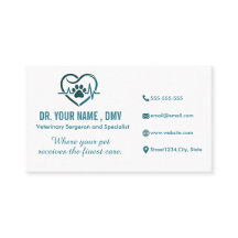 Personalised Vet Clinic Card with Pet Heart Logo