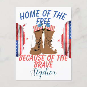 Personalised veteran day honouring quote postcard