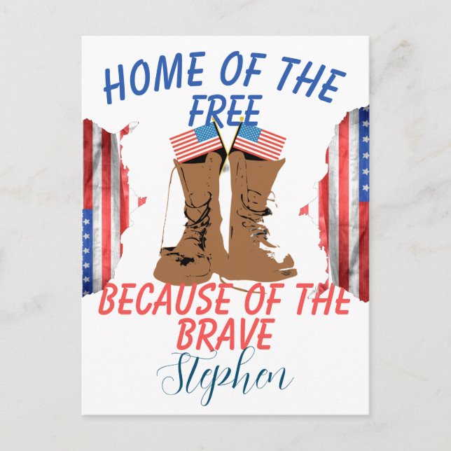 Personalised veteran day honouring quote  postcard (Front)