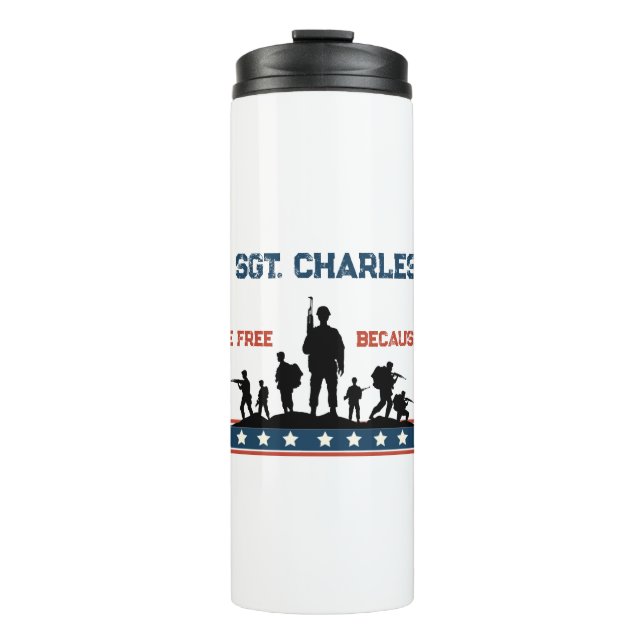 Personalised Veterans Day | Custom Name Military Thermal Tumbler (Front)