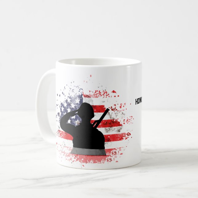 Personalised Veterans Day Mug Custom Name Military (Front Left)
