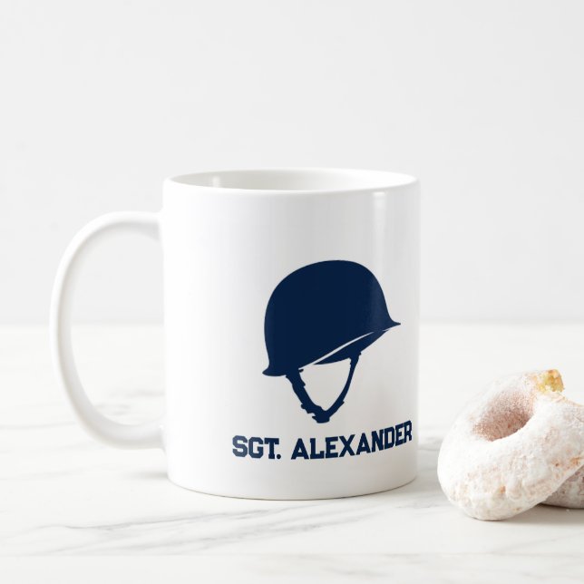 Personalised Veterans Day Mug Custom Name Military (With Donut)