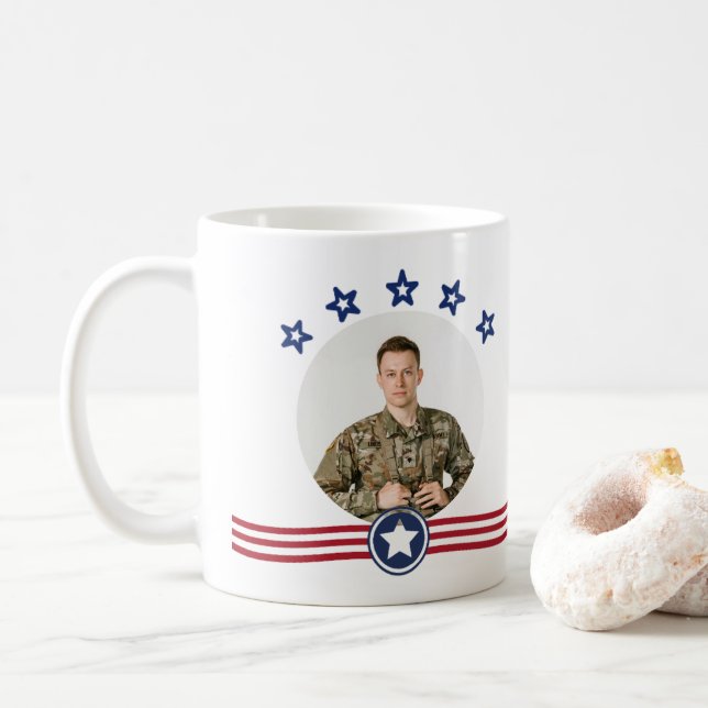 Personalised Veterans Day Mug Custom Name Military (With Donut)