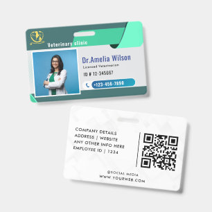 Personalised Veterinarian Staff Name ID Badge