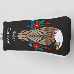 Personalised Vibrant American Bald Eagle Golf Head Cover