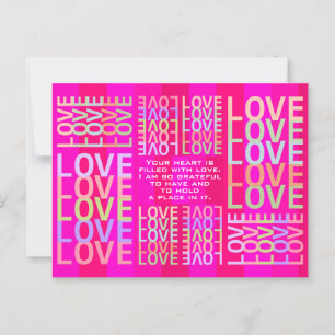 Personalised Vibrant and Warm Forever "LOVE" Postcard