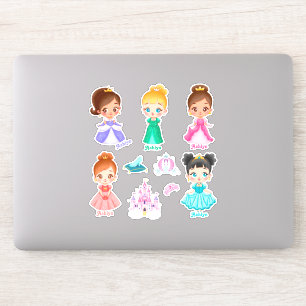 Personalised Vibrant Kids Princess Name Label