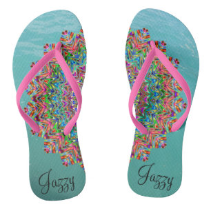Personalised Vibrant Mandala Flip Flops