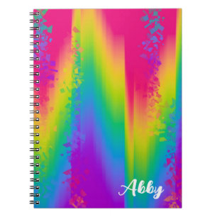 Personalised Vibrant Rainbow Abstract Pattern Notebook
