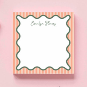 Personalised Vibrant Whimsical Wavy Border Notepad