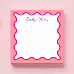Personalised Vibrant Whimsical Wavy Border Notepad