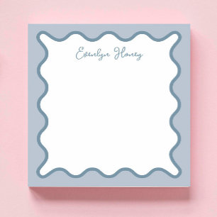 Personalised Vibrant Whimsical Wavy Border Notepad