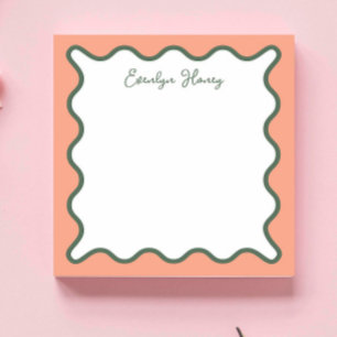 Personalised Vibrant Whimsical Wavy Border Notepad