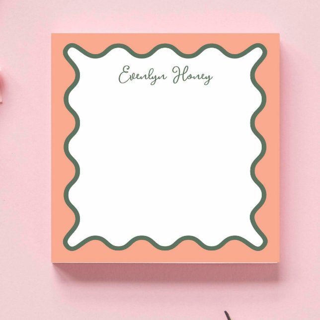 Personalised Vibrant Whimsical Wavy Border Notepad (Creator Uploaded)
