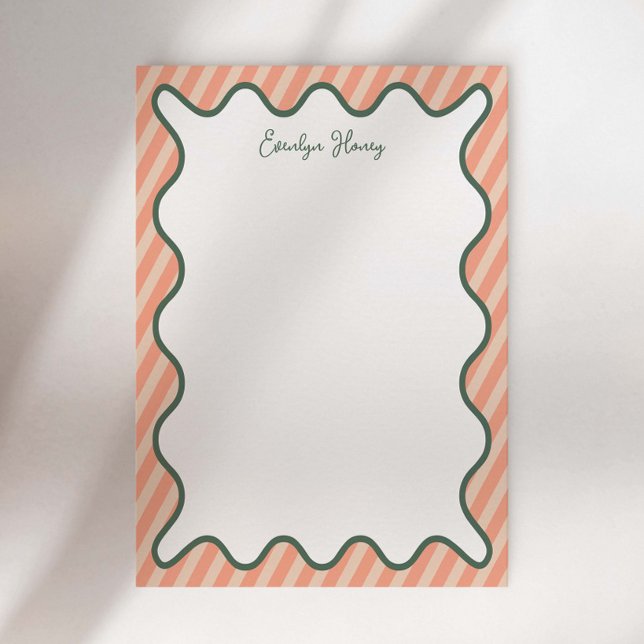 Personalised Vibrant Whimsical Wavy Border Notepad (Creator Uploaded)