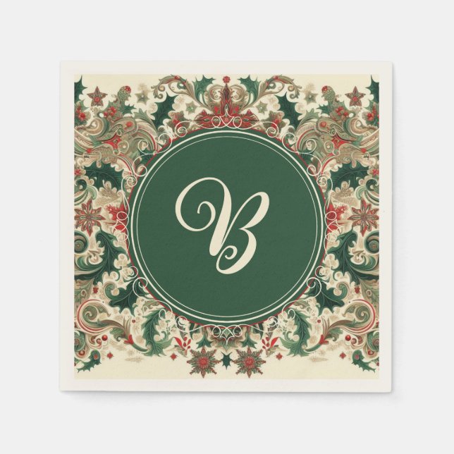 Personalised Victorian/Christmas  Napkin (Front)