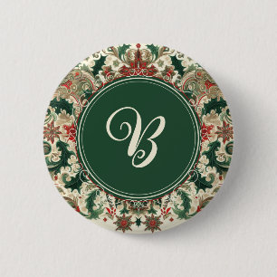Personalised Victorian/Classic/Vintage Christmas 6 Cm Round Badge