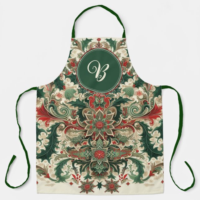 Personalised Victorian/Classic/Vintage Christmas Apron (Front)