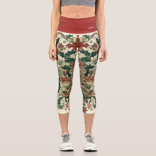 Personalised Victorian/Classic/Vintage Christmas Capri Leggings