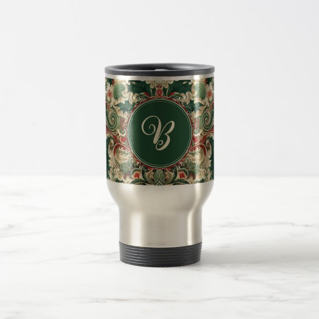 Personalised Victorian/Classic/Vintage Christmas Travel Mug (Center)