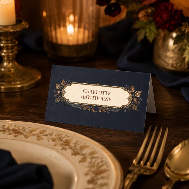 Personalised Victorian Samhain Botanical Place  Card (Personalized Victorian Samhain Botanical Place Card)