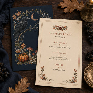 Personalised Victorian Samhain Raven Dinner Menu