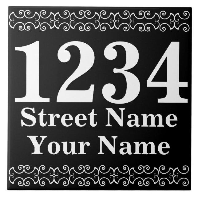 Personalised Victorian Street Address Tile (Front)