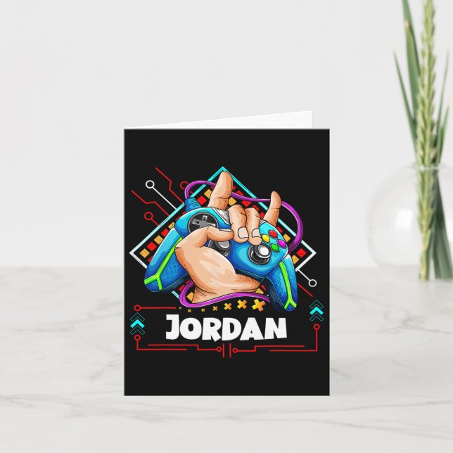 Personalised Video Game Design- Boys Named Jordan  Card (Front)