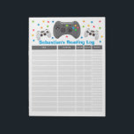 Personalised Video Game Reading Log Homeschool Log Notepad<br><div class="desc">Personalised Video Game Reading Log Homeschool Log Notepad</div>