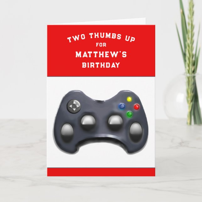 personalised video gamer Birthday Card (Front)