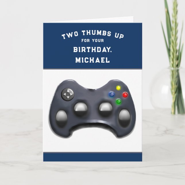 Personalised Video Gamer Birthday Card (Front)