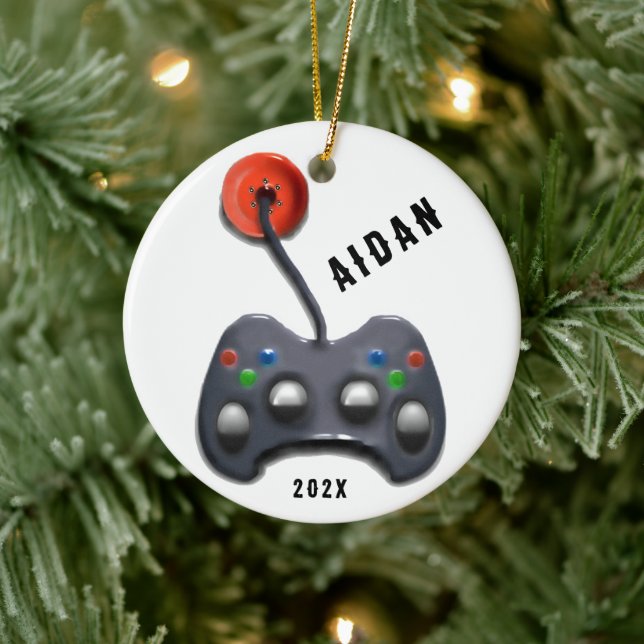 personalised video gamer ceramic tree decoration (Tree)