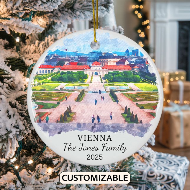 Personalised Vienna Ornament, Austria Ceramic Tree Decoration (Creator Uploaded)