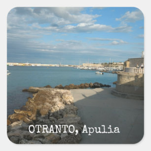 Personalised, view of Otranto, Apulia, Italy , Square Sticker