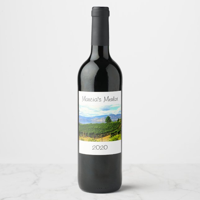Personalised Vineyard Wine Label Design (Front)