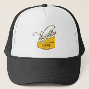 Personalised Vintage 1974 Retro Birthday Gift Trucker Hat