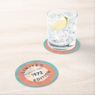 Personalised Vintage 19XX Limited Edition Round Paper Coaster