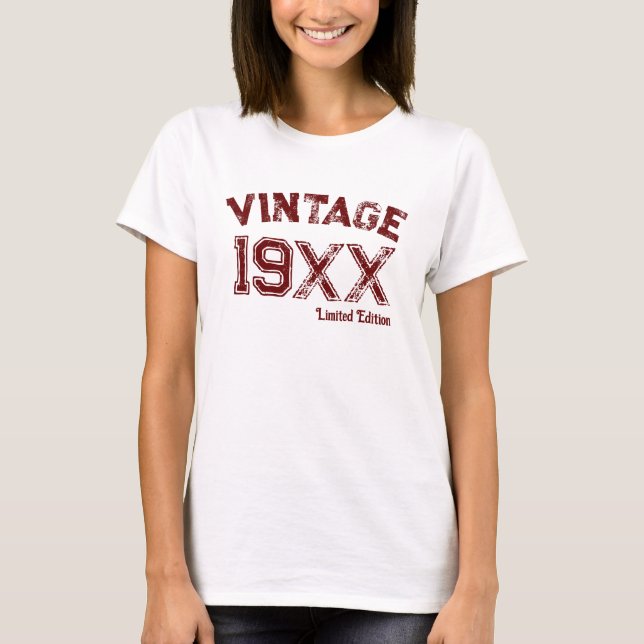 Personalised Vintage 19XX limited Edition T-Shirt (Front)