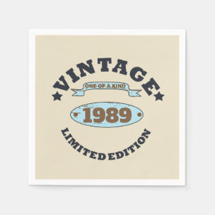Personalised vintage 30th birthday gift napkin