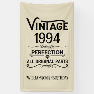 Personalised vintage 30th birthday gifts black banner