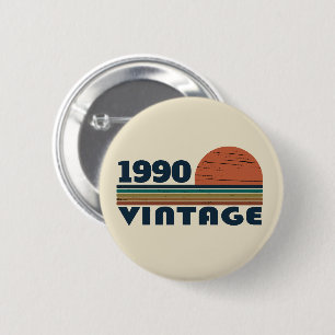 Personalised vintage 35th birthday party 6 cm round badge