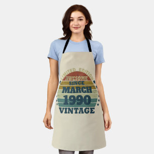 Personalised vintage 35th birthday party apron