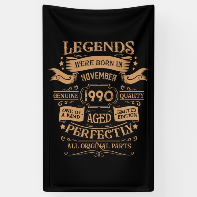 Personalised vintage 35th birthday party banner (Vertical)
