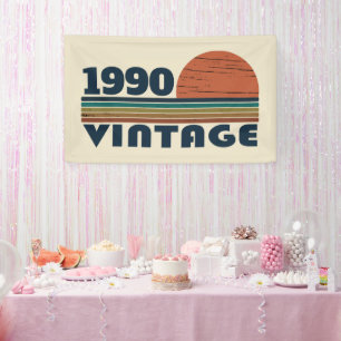 Personalised vintage 35th birthday party banner