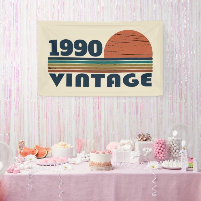 Personalised vintage 35th birthday party banner (Party)
