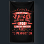Personalised vintage 35th birthday party banner<br><div class="desc">Add some originality with this limited edition, premium-quality, classic, retro, and vintage-looking birthday graphic design featuring a cool typography font. It's a great gift idea for men, women, husbands, wives, girlfriends, and boyfriends who will love this one-of-a-kind piece of art. A unique and funny holiday gift for your birthday party....</div>
