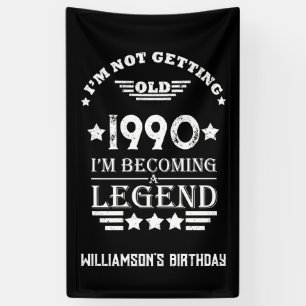 Personalised vintage 35th birthday party banner