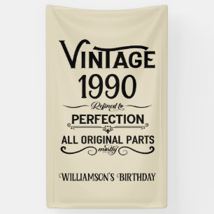 Personalised vintage 35th birthday party banner