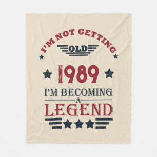 Personalised vintage 35th birthday party fleece blanket