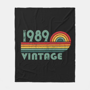 Personalised vintage 35th birthday party fleece blanket